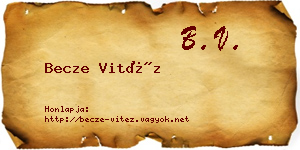 Becze Vitéz névjegykártya